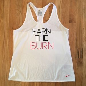 Nike “Earn The Burn” white tank top size XL